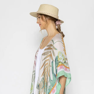 Panama  Hat with lightweight Cream colored chain