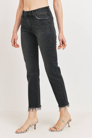 Just Black Clean High Rise Straight Leg Denim