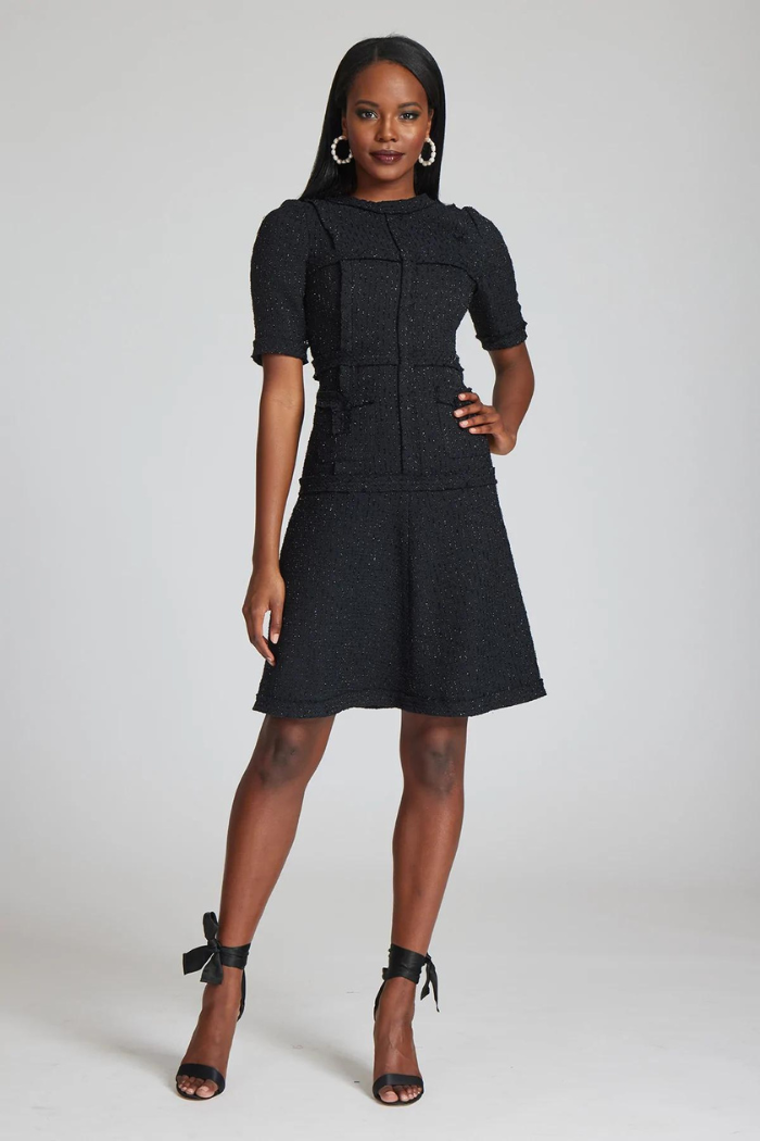 Tweed Dress With Metallic Trim Tweed Dress With Metallic Trim