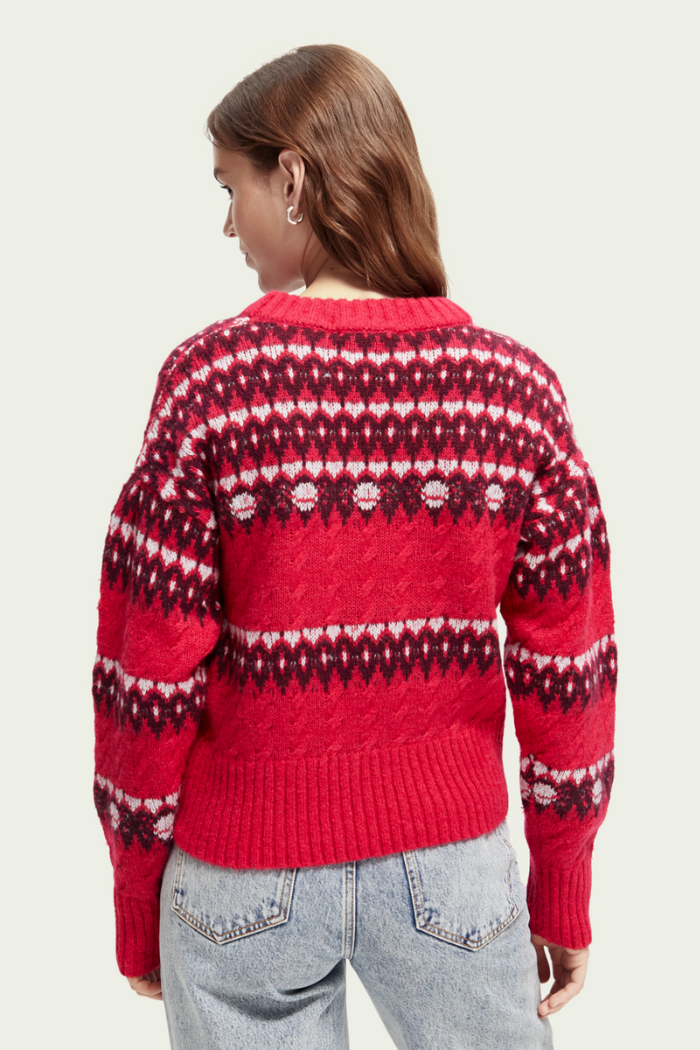 Cable Knit Fair Isle Sweater