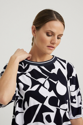 Ribkoff Abstract Drawstring Top