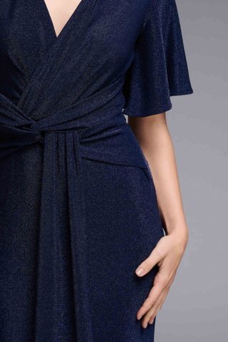 Solid Lurex Fit And Flare Maxi Dress