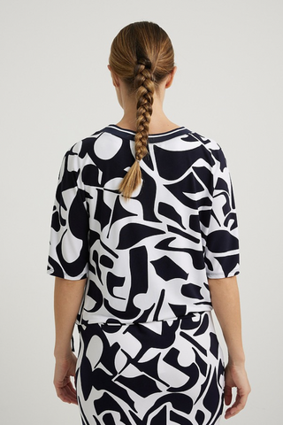 Ribkoff Abstract Drawstring Top