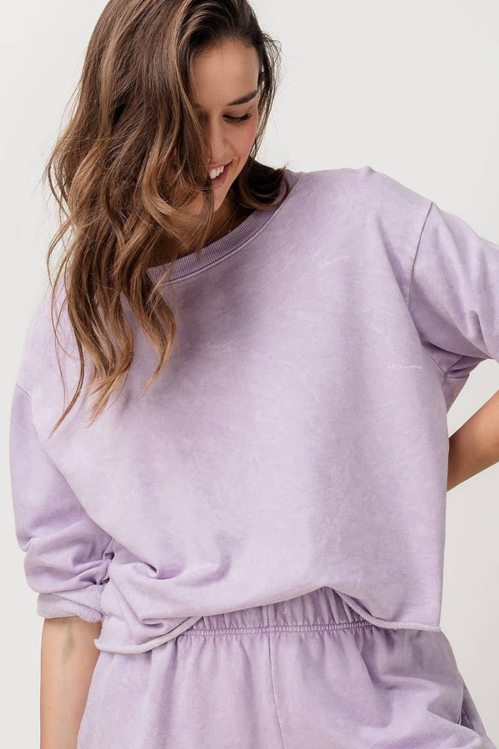 Washed French Terry Cropped Sweatshirt