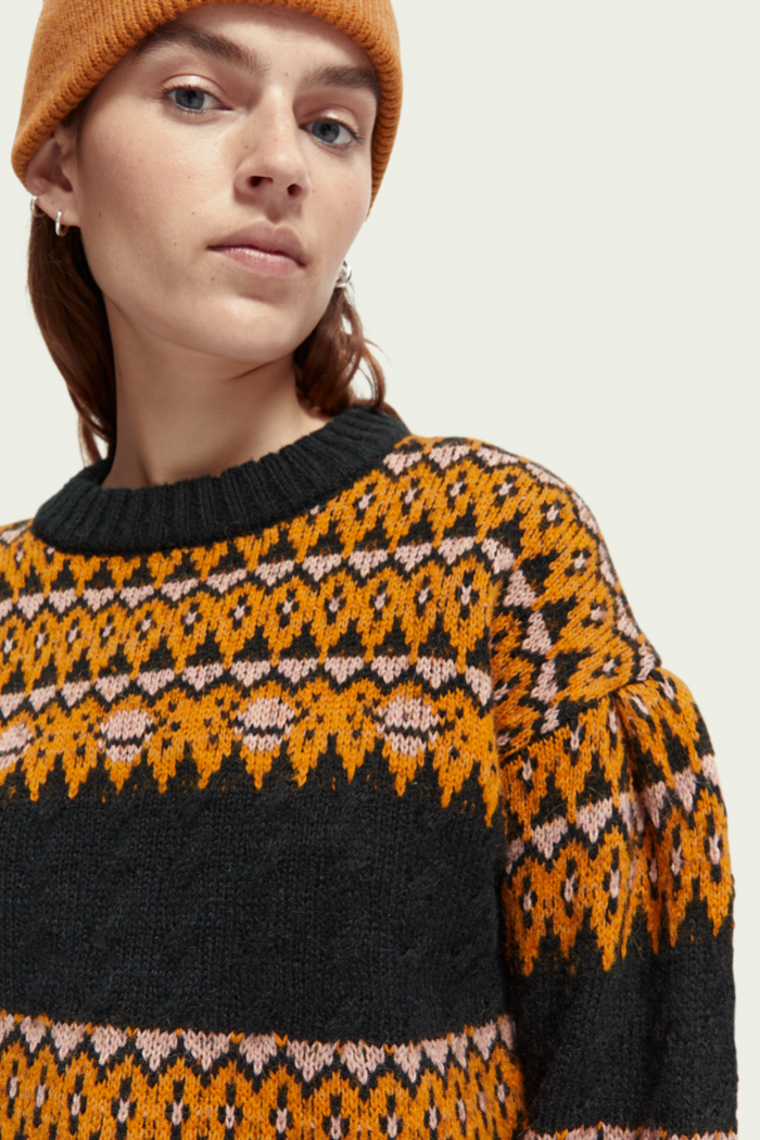 Cable Knit Fair Isle Sweater