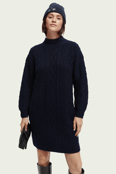 cable knit sweater mini dress Latte Cable Knit Loose Fit Short Sweater Dress