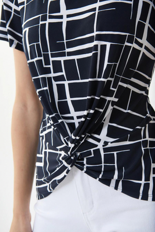 Abstract Tie Front Top