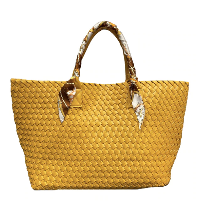 Woven Bow Tote Bag