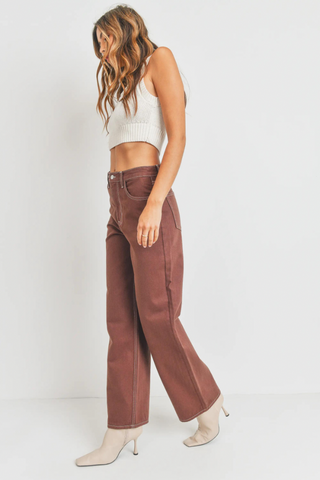 Just Black Retro Wide Straight Leg Jeans