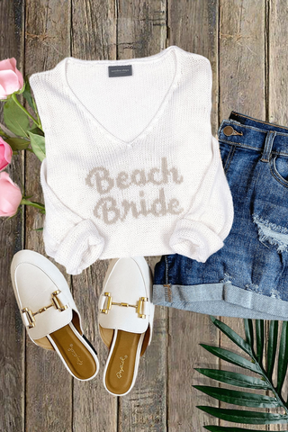 Wooden Ships Beach Bride V Cotton Sweater
