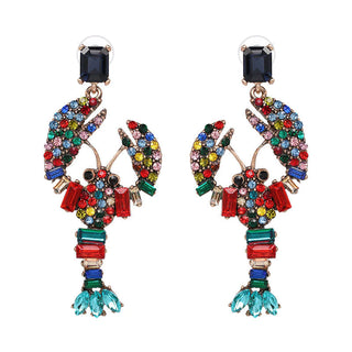 Rhinestone Lobster Earrings