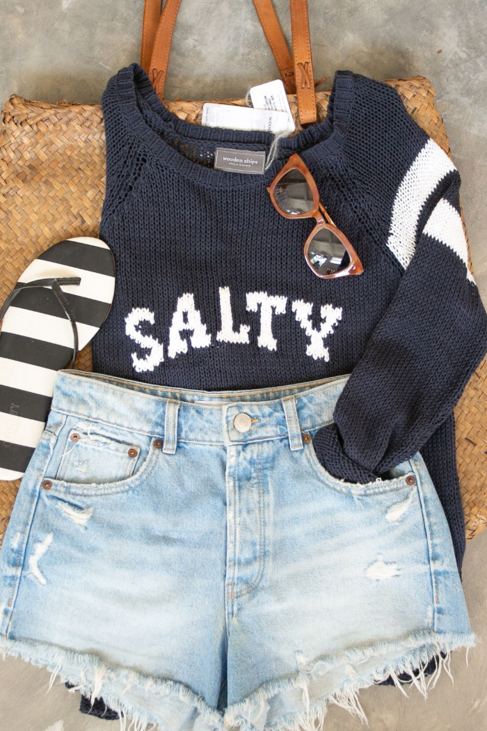 Salty Raglan Cotton Sweater
