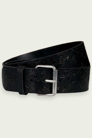 Debossed Leather Belt