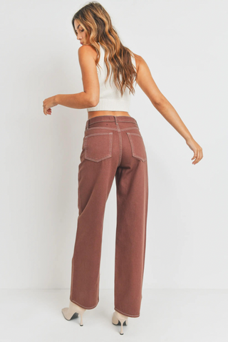 Just Black Retro Wide Straight Leg Jeans