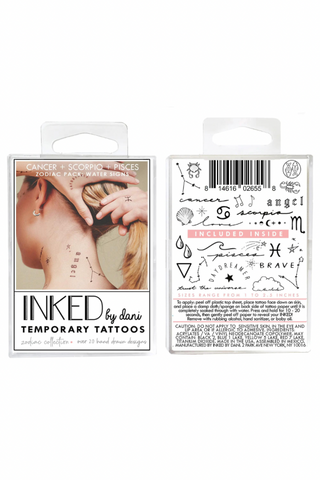 Inked by Dani Zodiac Collection: Water Signs Temporary Tattoo Pack