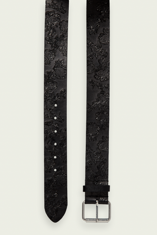 Debossed Leather Belt