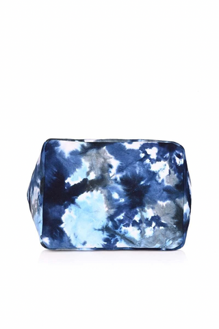 Ocean Blue Tie Dye Beach Tote - Boho Summer Vacation Bag