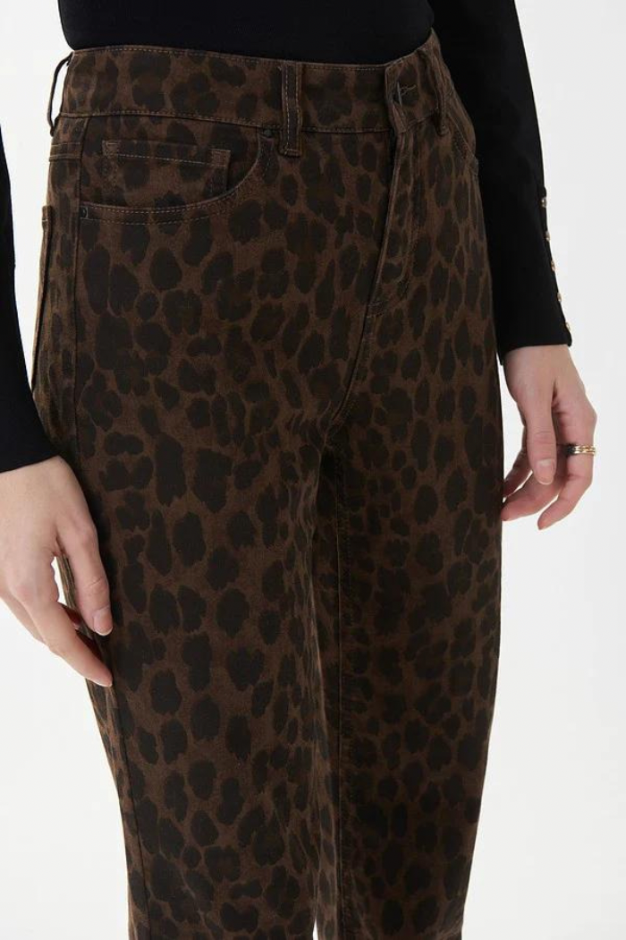 Slim Fit Leopard Print Jeans
