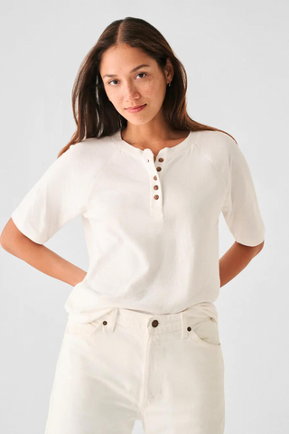 Faherty Cloud Cotton Short Sleeve Henley Tee