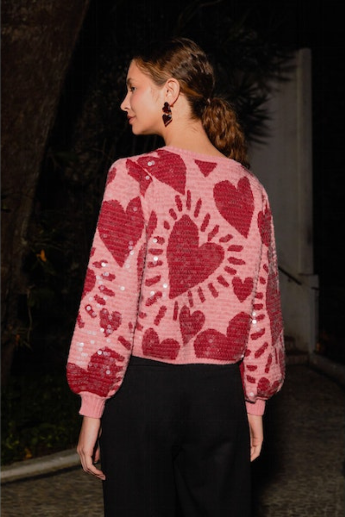 Heart Sequins Sweater