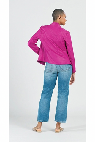 Clara Sunwoo JK161 Magenta Liquid Leather Jacket