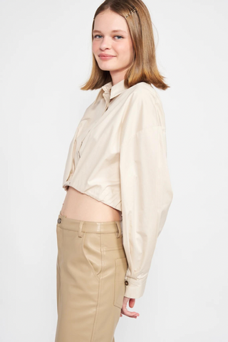 En Saison Lessie Cropped Button Down