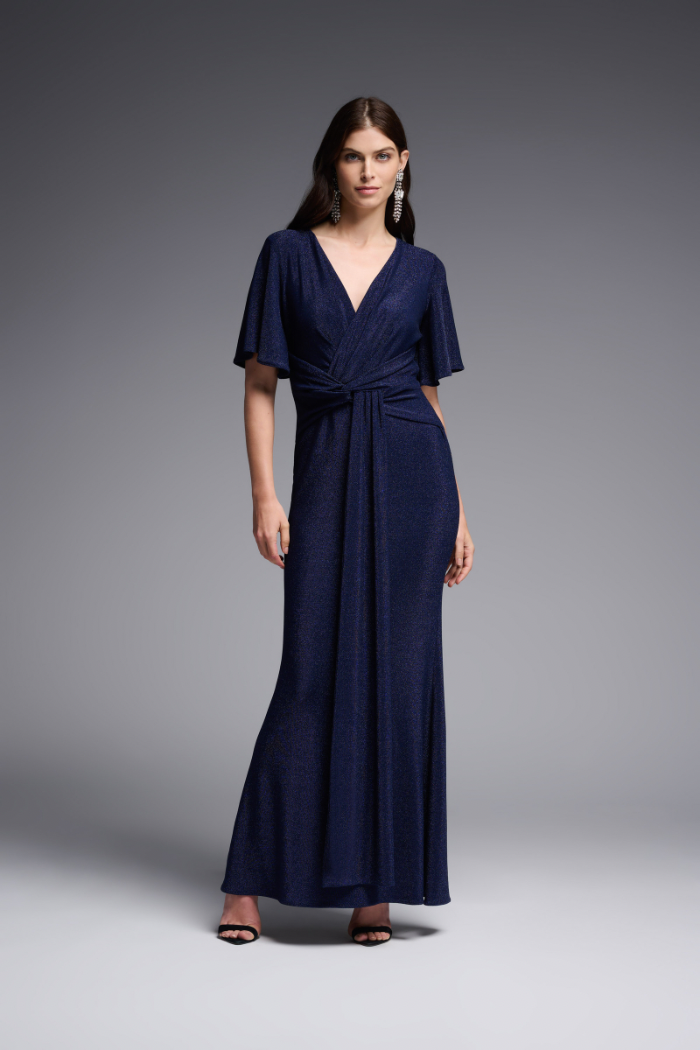 Solid Lurex Fit And Flare Maxi Dress