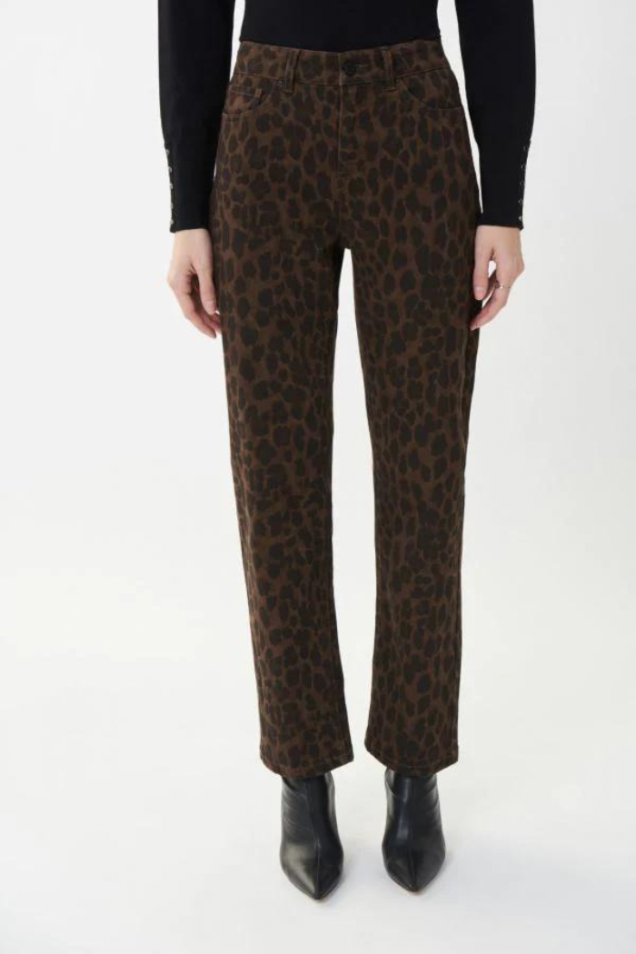 Slim Fit Leopard Print Jeans