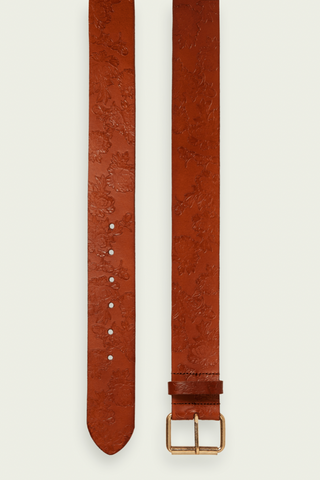Debossed Leather Belt
