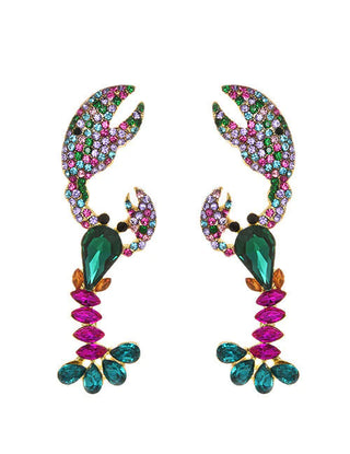 Rhinestone Lobster Earrings