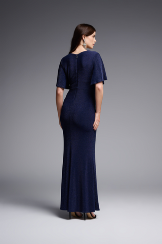 Solid Lurex Fit And Flare Maxi Dress