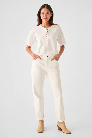 Faherty Cloud Cotton Short Sleeve Henley Tee