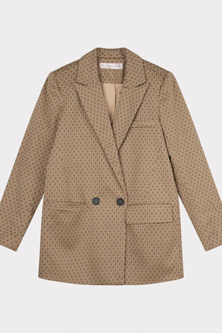 Double Breasted Knitted Diamond Blazer