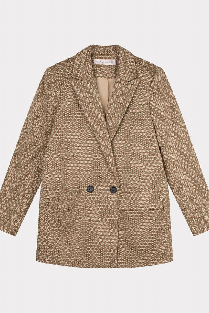 Double Breasted Knitted Diamond Blazer