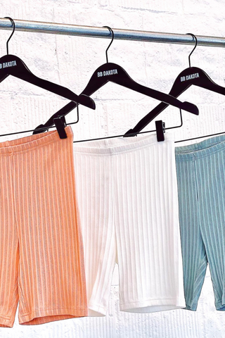 Keep Knit Simple Short Made by BB Dakota x Steve Madden. Keep Knit Simple is an essential mid-thigh length bike short with elastic waist casing.