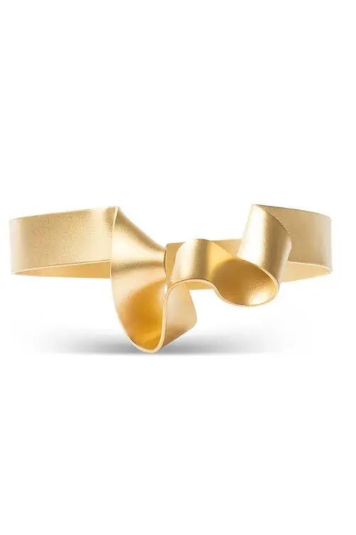 Matte Gold Adjustable Ribbon Bracelet
