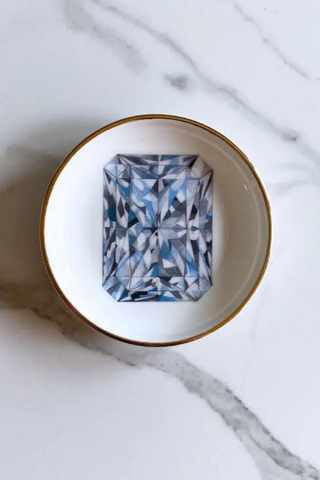 Radiant Cut, Gold Rimmed ring dish