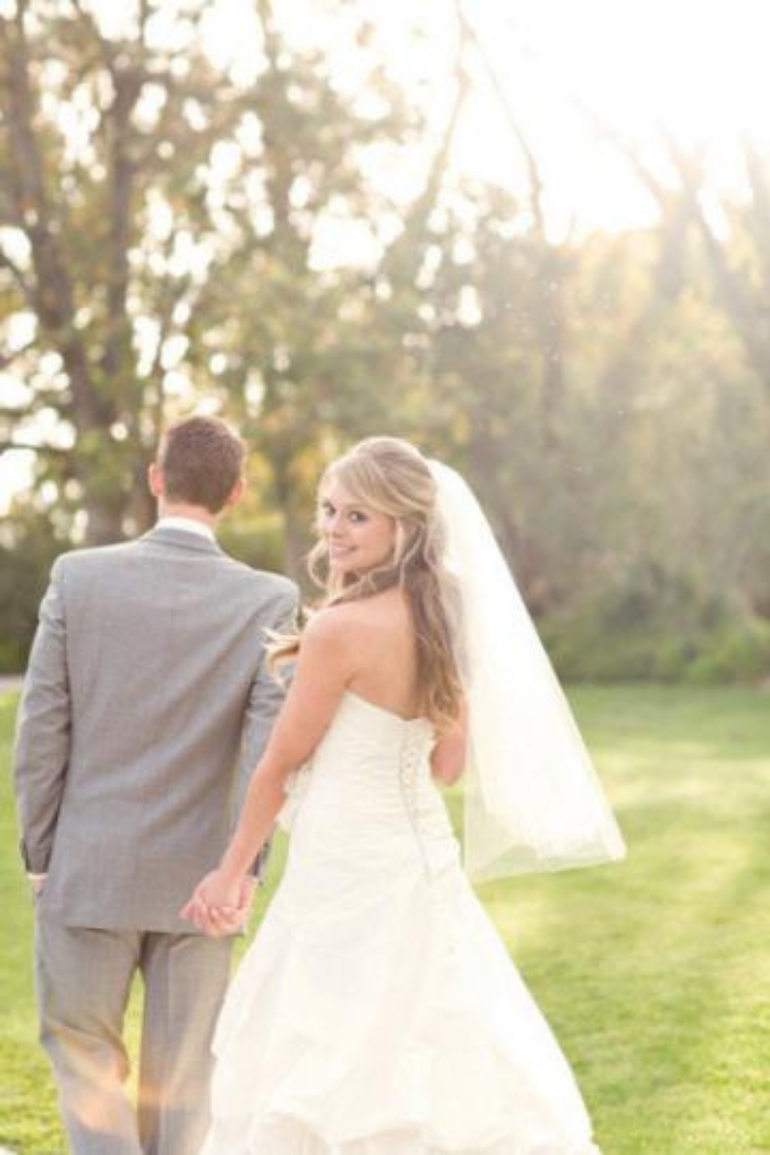 Light Ivory 36" hip wedding veil