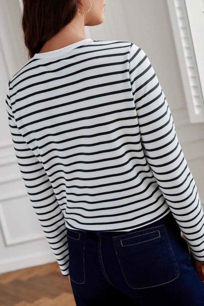 Frenchy Striped/ Graphic Patch Tee
