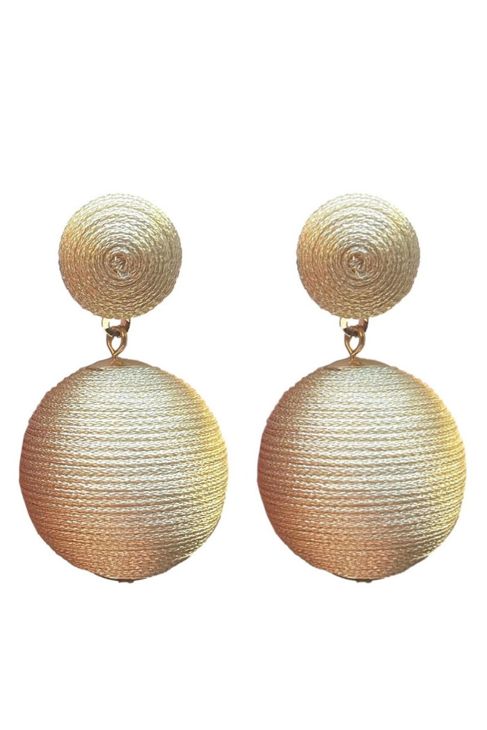 Metallic Gold Lid Pom Pom Earrings