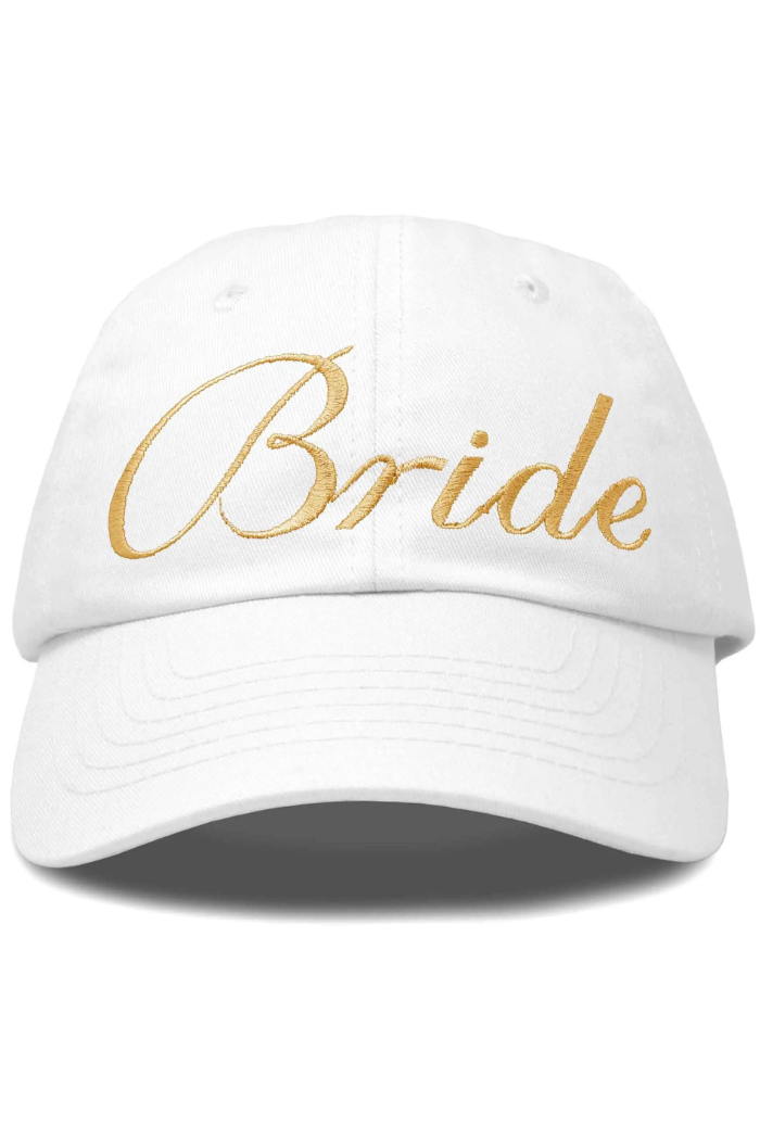 White/Gold Bride Baseball hat
