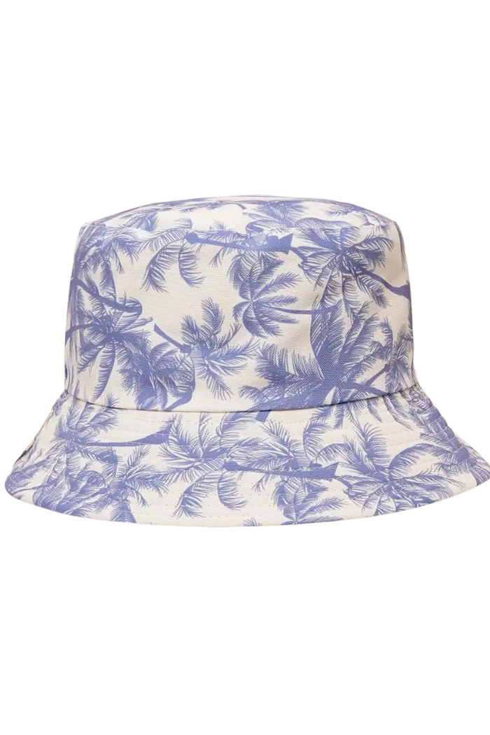 Blue Palm Tree Reversible Bucket Hat