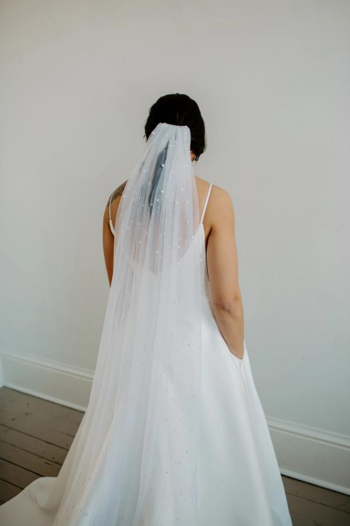 Beaded Pearl Wedding Veil
