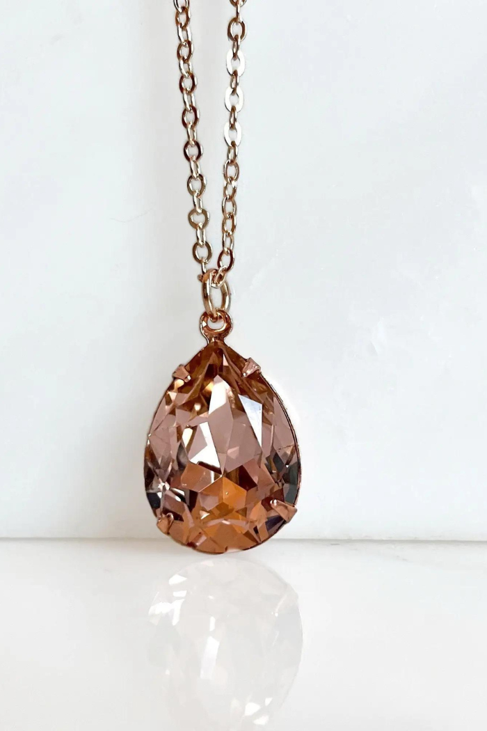 Blush Crystal And Rose Gold Necklace