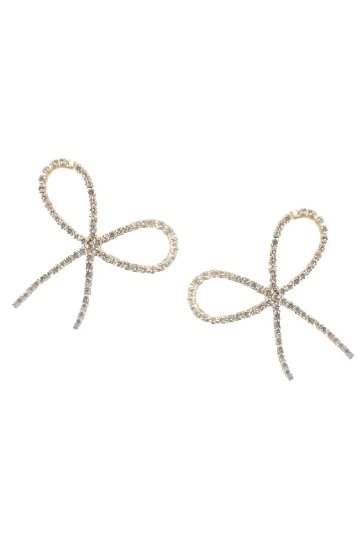 Rhinestone Bow statement Earrings
