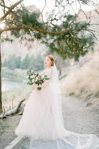 Cathedral light ivory wedding veil