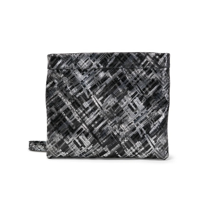 Black and Silver Leather Crossbody Purse/Clutch