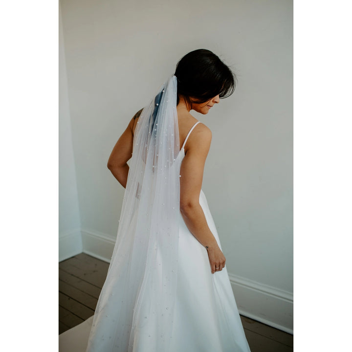 Beaded Pearl Wedding Veil