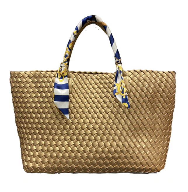 Woven Bow Tote Bag